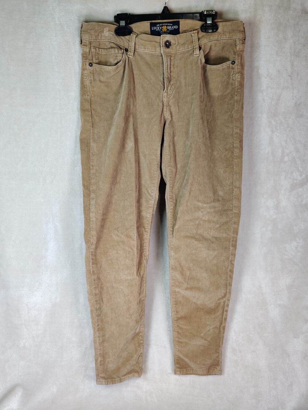 Lucky Brand Sofia Skinny Corduroy Jeans Women's 8/29 Beige Khaki Preppy Skater